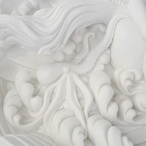 Marble Sea Warrior Sculpture Waves Courage Décor Art