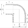 DIN PN10 Suministro de agua Upvc Codo reductor 90 °