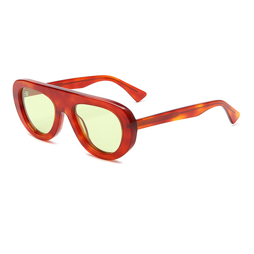 Mellume Bold Flat-Top Aviator Acetate UV400 Sunglasses