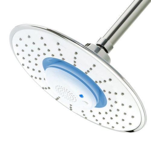 Ipx 4 Waterproof 8 Inches Shower Head Wireless Bluetooth Speaker Light Blue