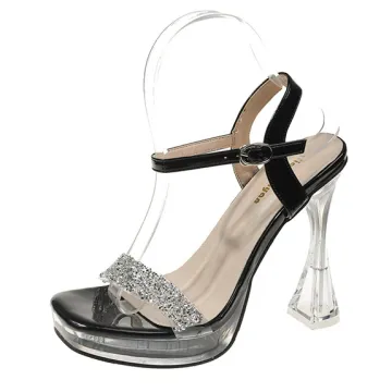 13cm Ultra High Heel Transparent Diamond Sandals: 2024 Summer Fashion for Women and Ladies
