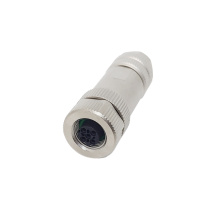 D-Code female Field-wireable M12 shielded plug connector