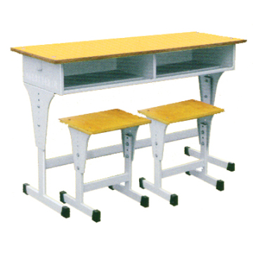 Metal Yellow Double Classroom Table