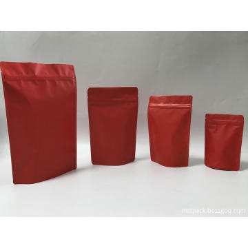 Matte Red Stand Up Ziplock Pouche toute taille