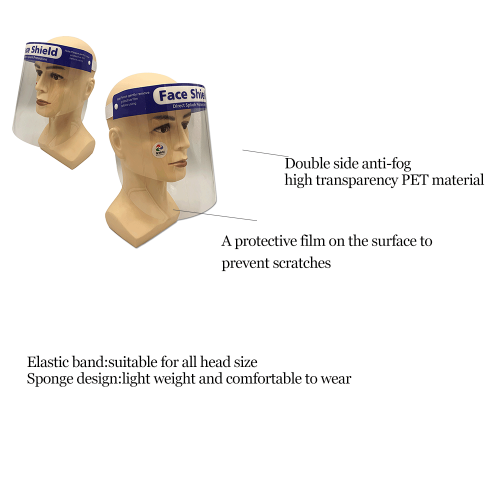 Disposable clear medical protective full face shield