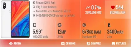 GSM-FIX For Xiaomi Mi Mix 2S Original Unlocked Chinese Smartphone