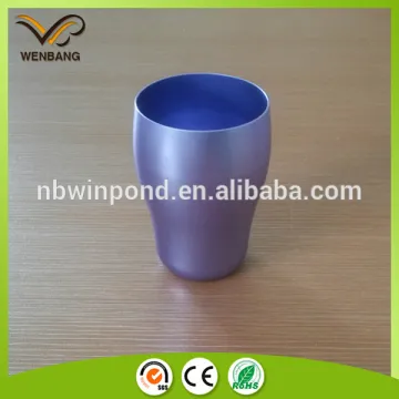 colorful bell shape anodized aluminium beer cup without handle
