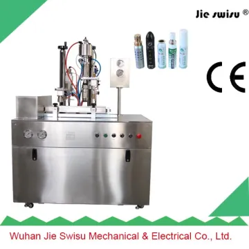 hair spray, styling gel fixature mousse aerosol filling and sealing machine