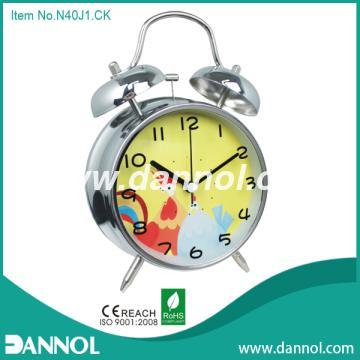 4\" Cock Cartoon Metal Twin Bell Alarm Clock