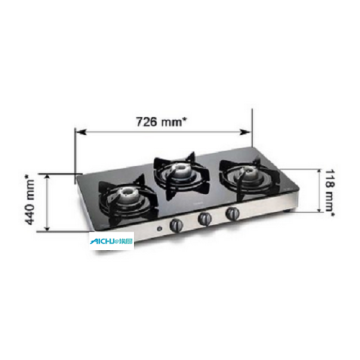 3 Burners Glass Gas Stove Auto Ignition