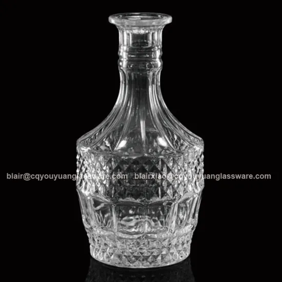 Crystal Glass Round Shape 750ML Wholesale Vodka Bottle Glass Bongs