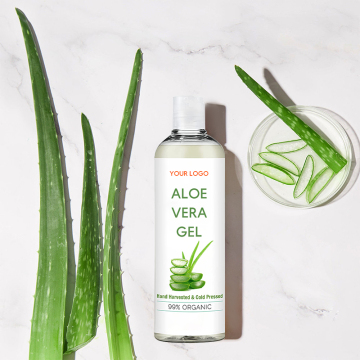Organische aloë vera -gel voor gezicht, lichaam en na zonverlichting - privélabel