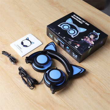 Headphone Anak Over Ear LED Glowing Cat Ears