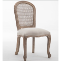 Antique Oak Upholstered French Nordic Wooden Louis chair