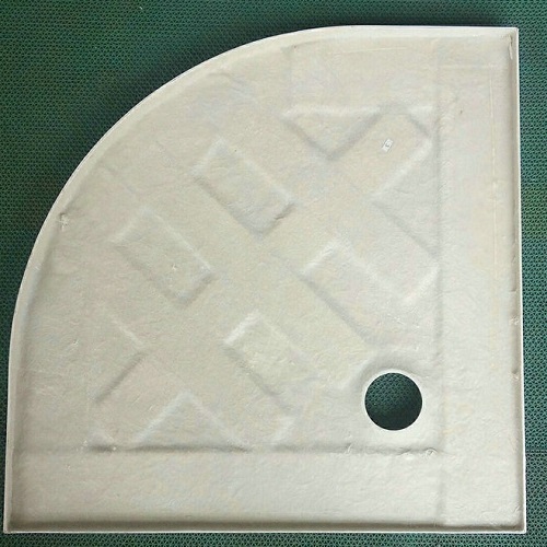 Shower Tray Stone Resin 90x90x5cm Corner Drain Quadrant Shower Base InWhite Manufactory