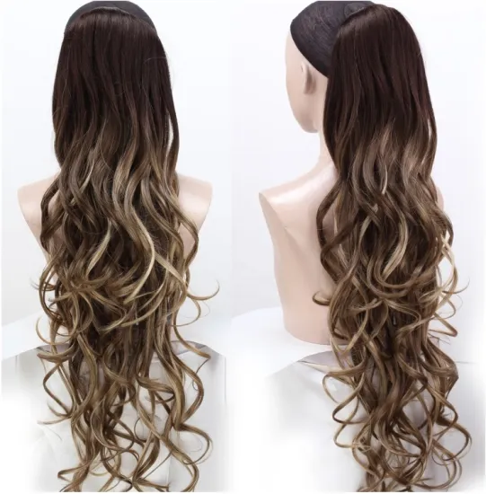 Rebecca long super pony band holder stand detachable hair extensions long ponytail hair extension synthetic hairpiece claw