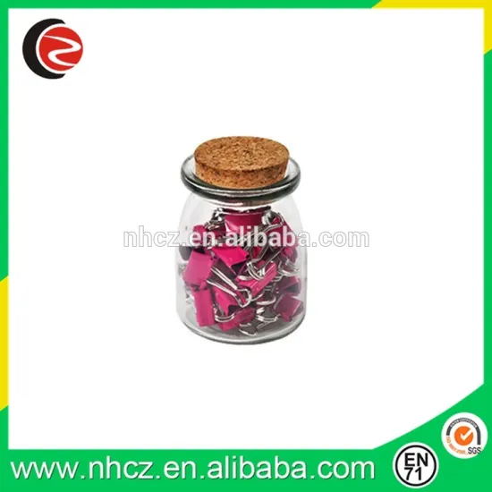 Rose 19MM Binder Clips in glass set