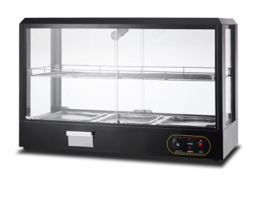 Heating Warming Showcase: Bakery Cabinet with Round Curved Glass for Hot Food