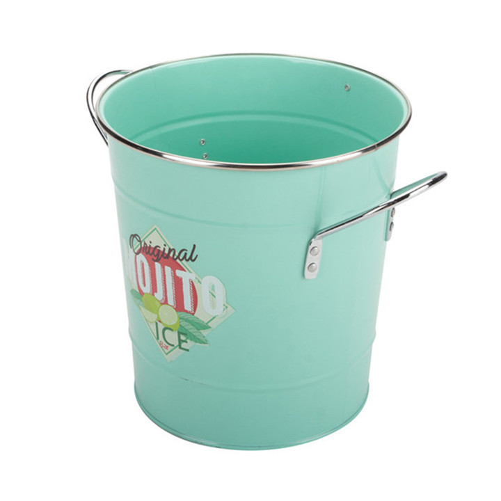 Coated Round Metal Ice Bucket 