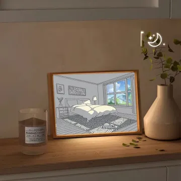 Hot Selling Luminous Painting Night Light - LED Glow Photo Frame with Wood Design and USB Power