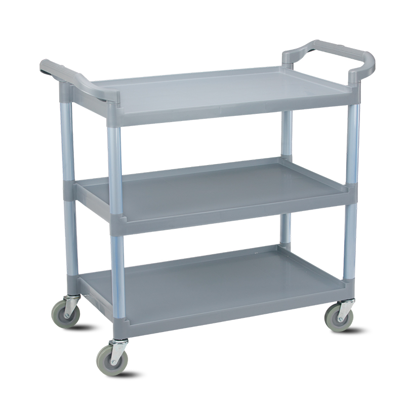 Three Tiers Plastic Bussing Cart
