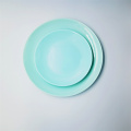 Colección de vajillas de vidrio de ópalos azules de lujo Lake Blue Round