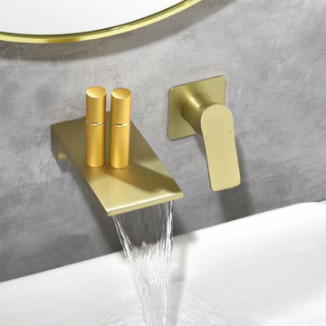 ʻO ke kūʻai nui ʻana o Wall Mount Gold Bathroom Basin Mixer