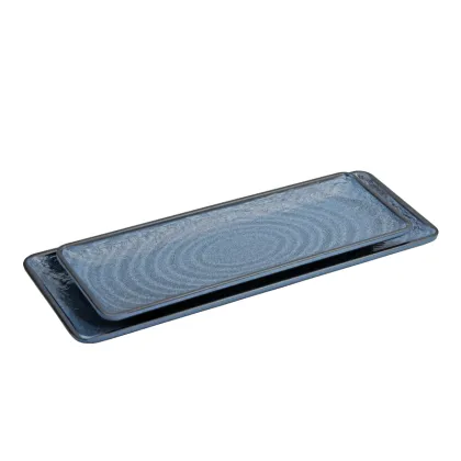 Hammer Rock Surface Long Rectangular Melamine Snack Tray