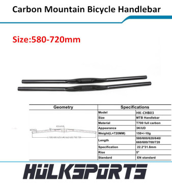 Wholesale T700 full carbon mountain bicycle thill MTB bike 580-720mm mtb carbon handlebar