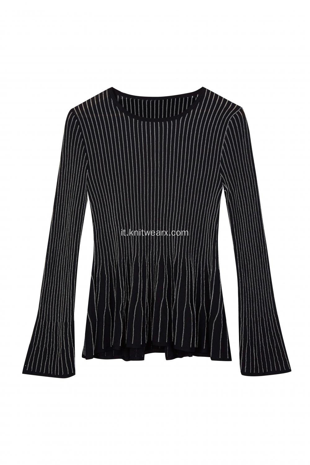 Completo da donna 2in1 con gonna e pullover in maglia di lurex vestito da festa