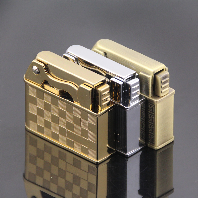 Jobon Old style retro kerosene lighter creative personality metal wheel lighter bronze silver classic movie
