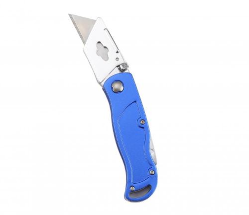 Safety lock-back folding utility knife