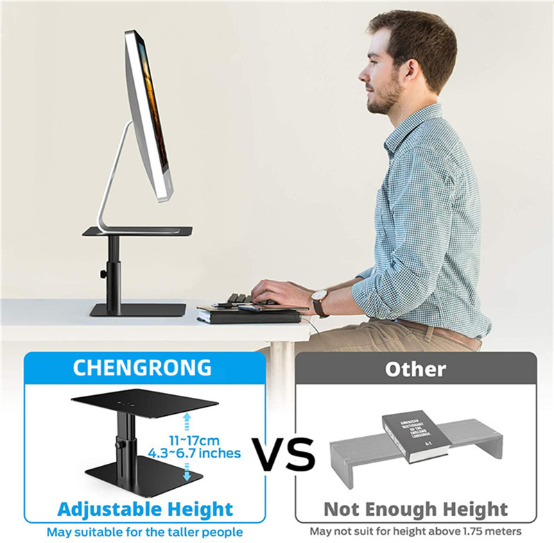 Adjustable Height Metal Desktop Stand Storage Organizer
