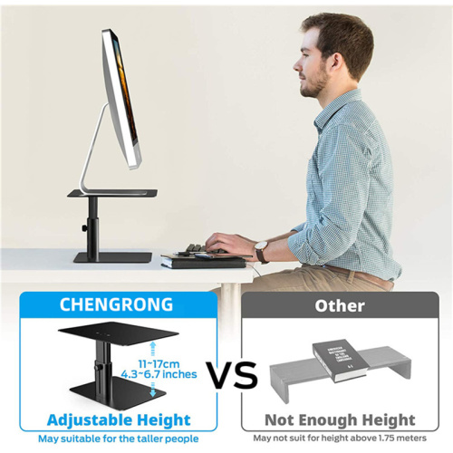 Adjustable Height Metal Desktop Stand Storage Organizer