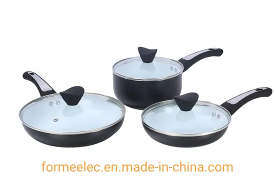 Fry Pan Saucepan 6 Pieces Cookware Set Ceramic Coating Aluminum Frying Pan Sauce Pan