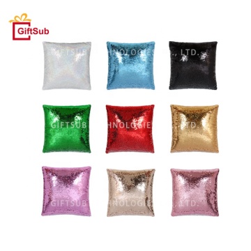 2021 Christmas Sequin Throw Pillow Cover with Gold, Red, and Black Designs: Sublimation Pillow Cases & Cushion Covers