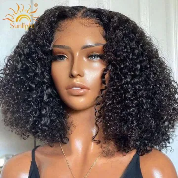 Sunlight deep curly 13x4 13x6 lace frontal wigs malaysian 100% real human curly hair lace front curly wigs for black women