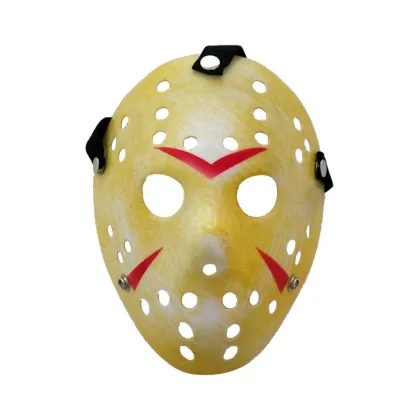 Halloween Masquerade Party Supplies: Yellow Metallic Gold Jason Masks for Cosplay