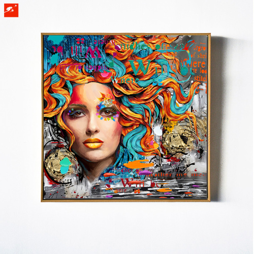 Red Tonal Oil Painting of Fashion Woman