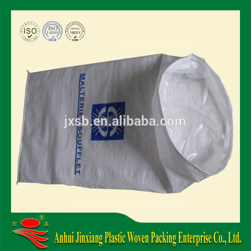 Popular Russia Woven Suga Sack Bag 50kg with plastic inner bag