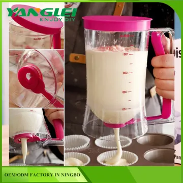 New Pancake Batter Dispenser 4 Cups Cupcakes Pastry Waffles Crepes Mix Pour Easy