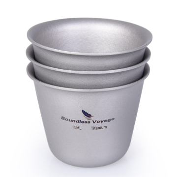 Boundless Voyage Pure Titanium Single-Wall Mini Cup 15ml for Whiskey, Tea, Wine, Sake