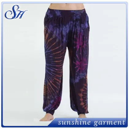 2017 new look tie-dye loose harem pants