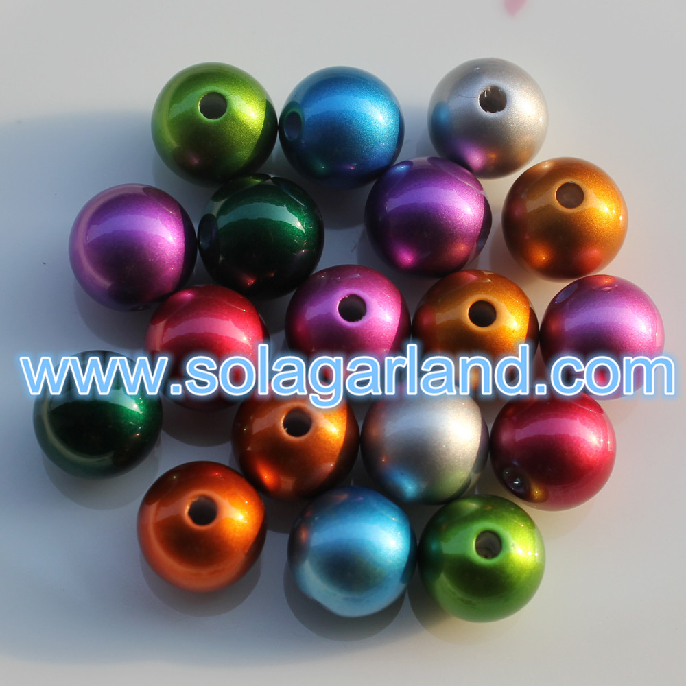 Acrylic Round Matt Pearl Beads