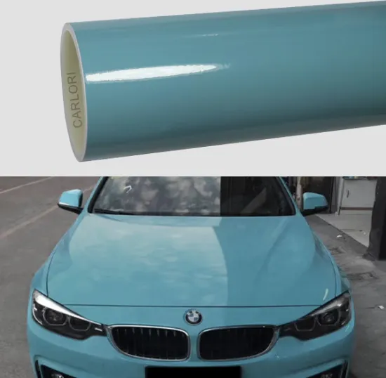 super glossy blue car wrap vinyl