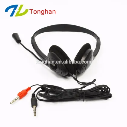 Cheapest Black computer headphones with mic from China headphones manufacturer