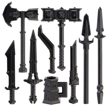 Koruit Dwarf Mediaeval Times Weapons For 4cm Mini Dolls Sword Spear Axe MOC Building Blocks Bricks Toys For Children