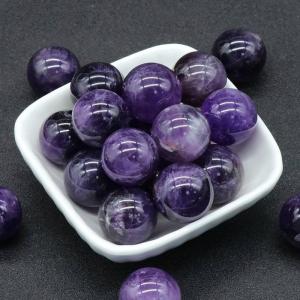 Boules de chakra d&#39;améthyste de 20 mm pour le soulagement du stress Méditation Équilibrer la décoration de la maison Balques de cristal sphères polies