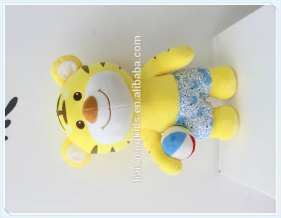 Decorative plush toys friend gifts Lovely Colorful Hawaii Series- Tiger with Volleyball