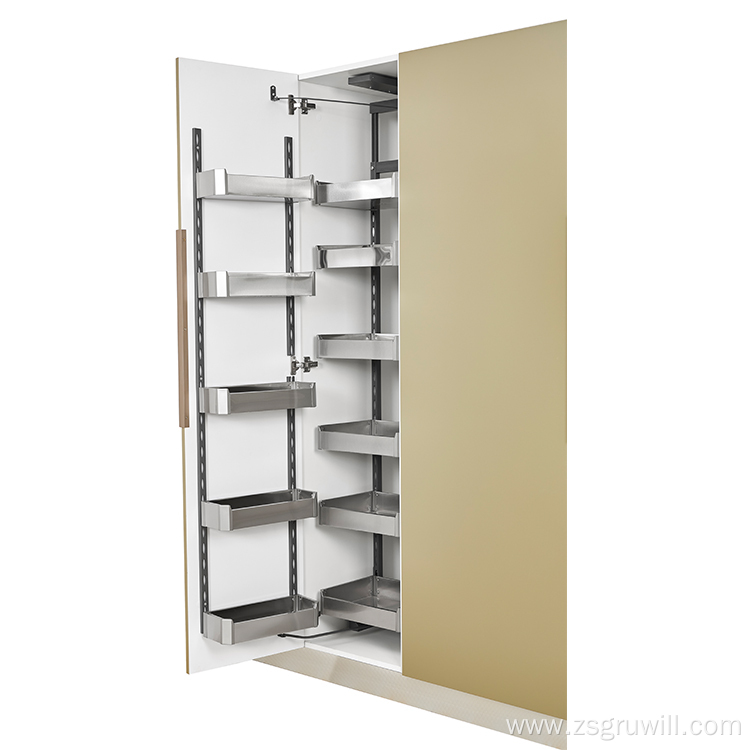 Kitchen multi-layer pull-out food cabinets